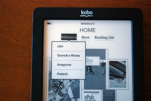 Kobo Touch Biblioteca