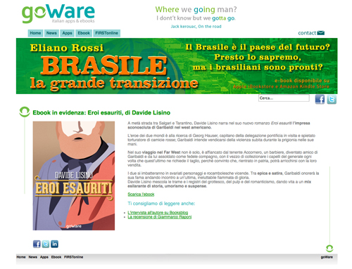 "L'Home Page vetrina della casa editrice goWare"